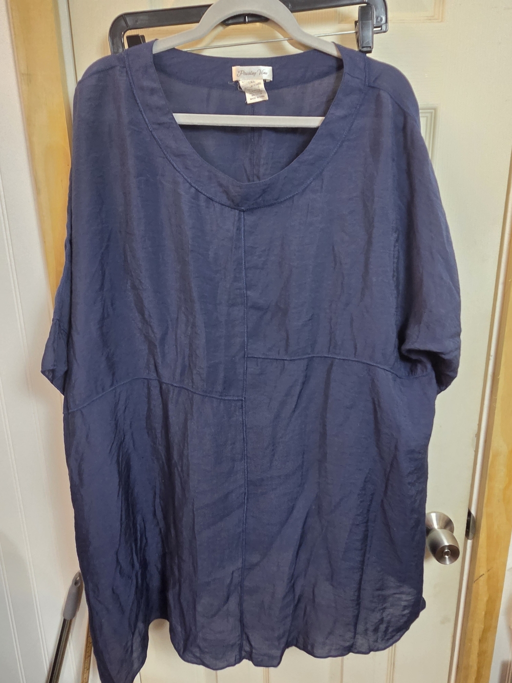 Boho Relaxed Navy Tunic Top by Paisley Vine